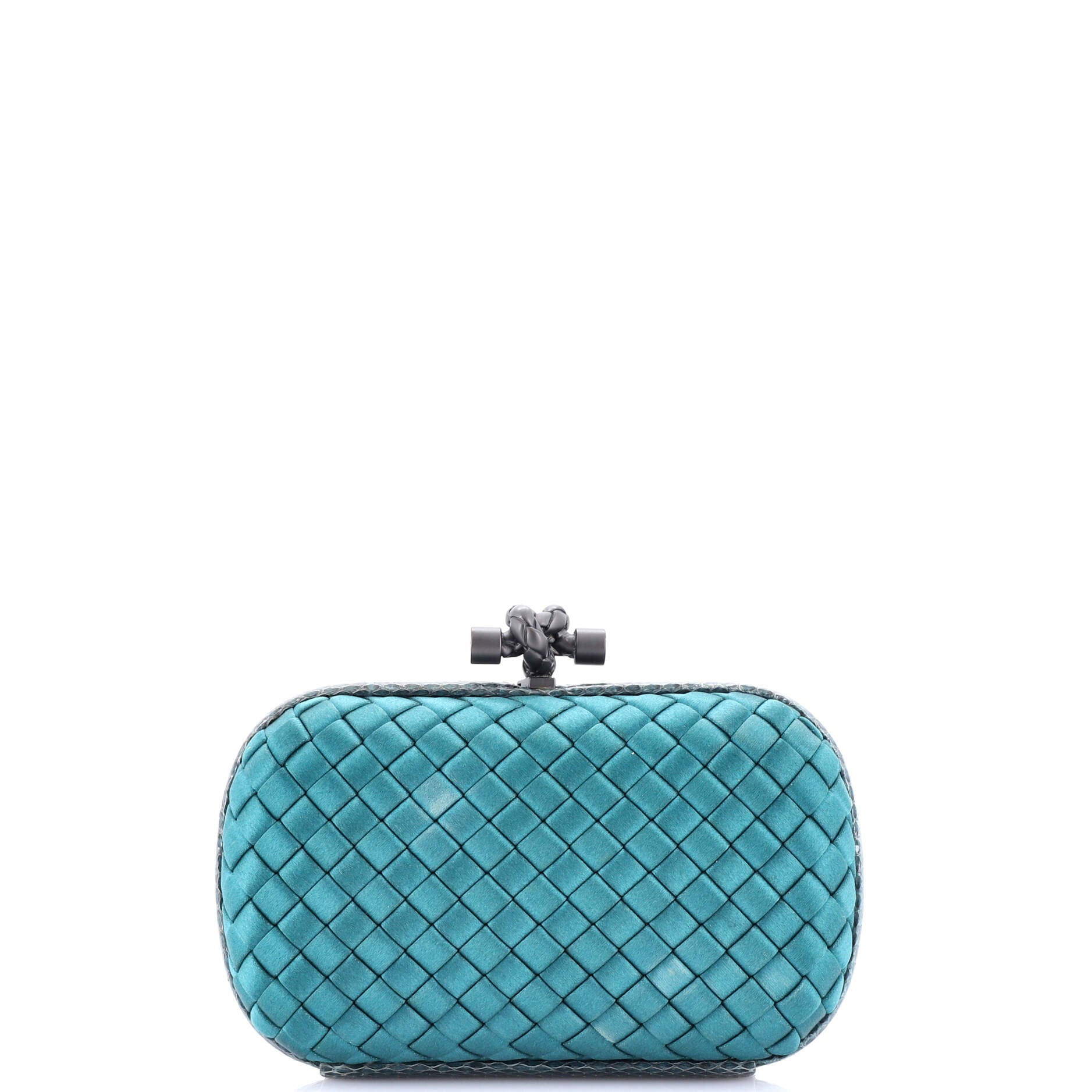 Box Knot Clutch Intrecciato Satin Small