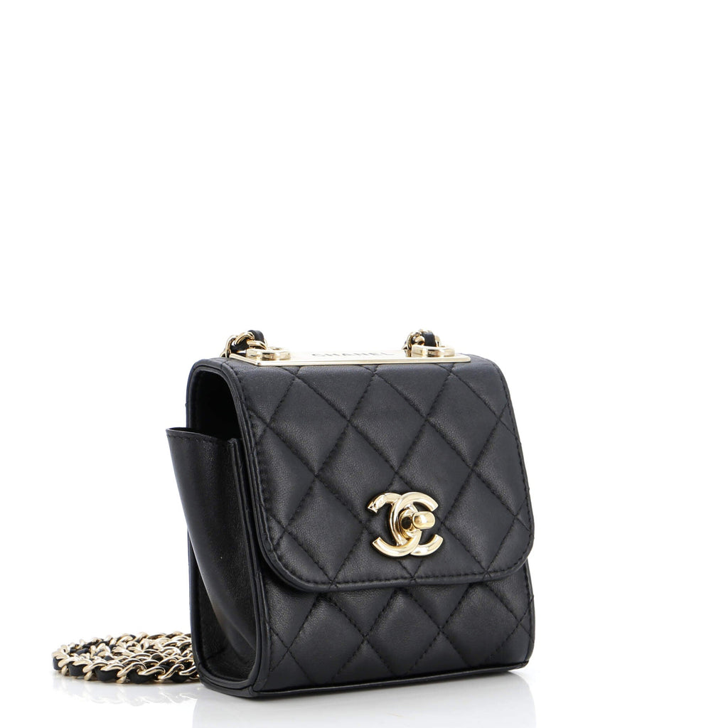 Trendy CC Clutch with Chain Quilted Lambskin Small