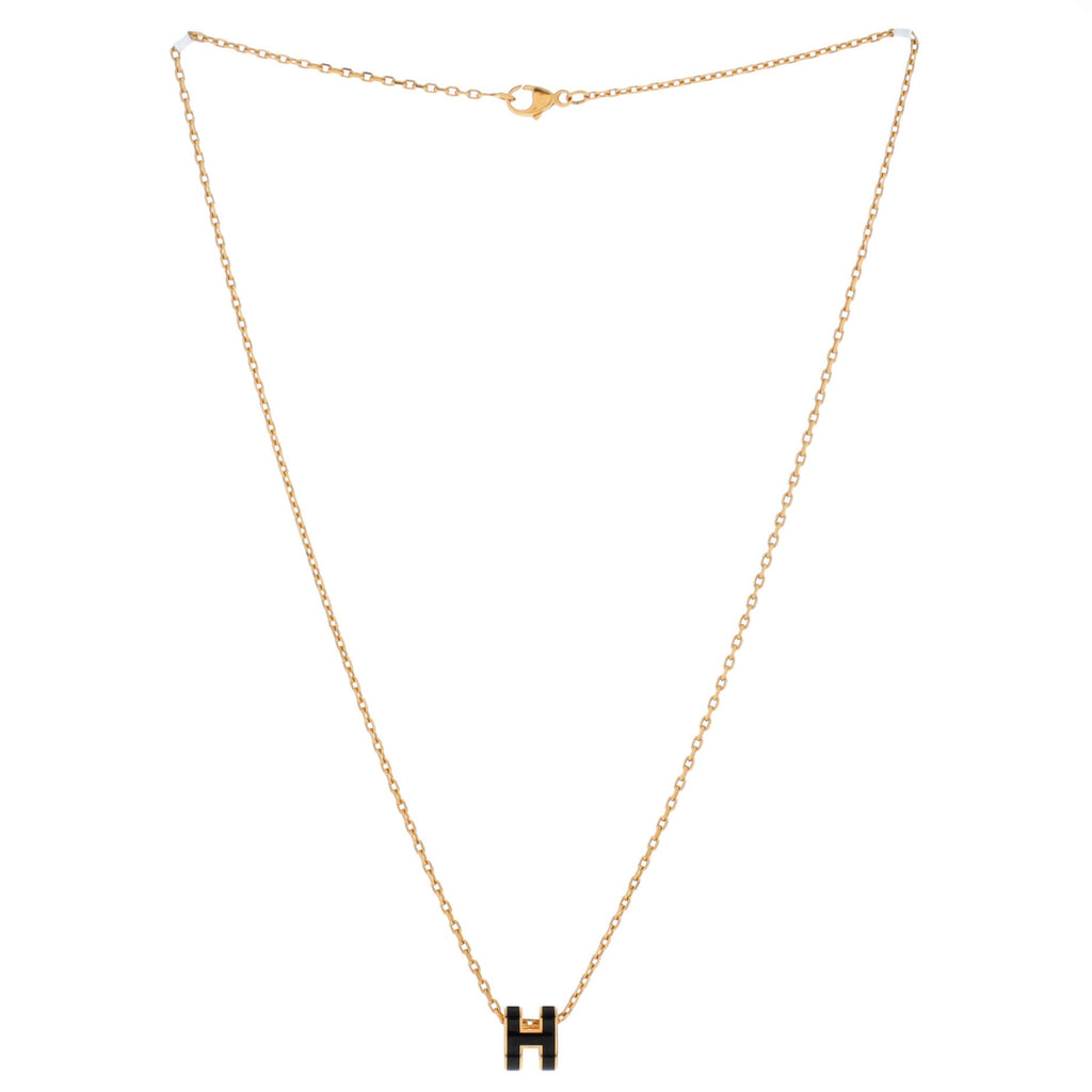 Pop H Pendant Chain Necklace Metal and Enamel