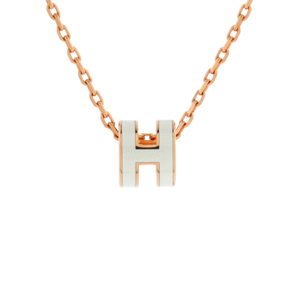 Pop H Pendant Chain Necklace Metal and Enamel