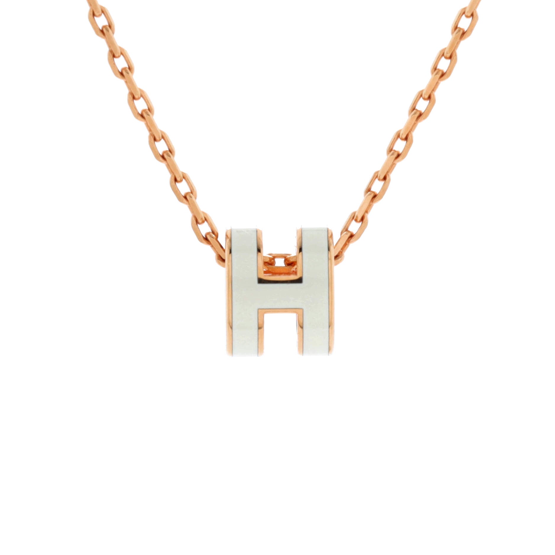 Pop H Pendant Chain Necklace Metal and Enamel