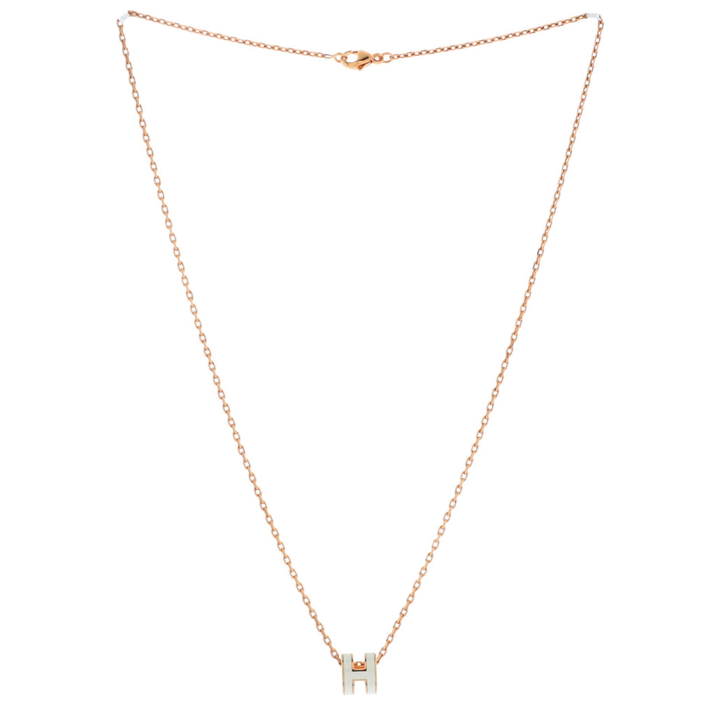 Pop H Pendant Chain Necklace Metal and Enamel