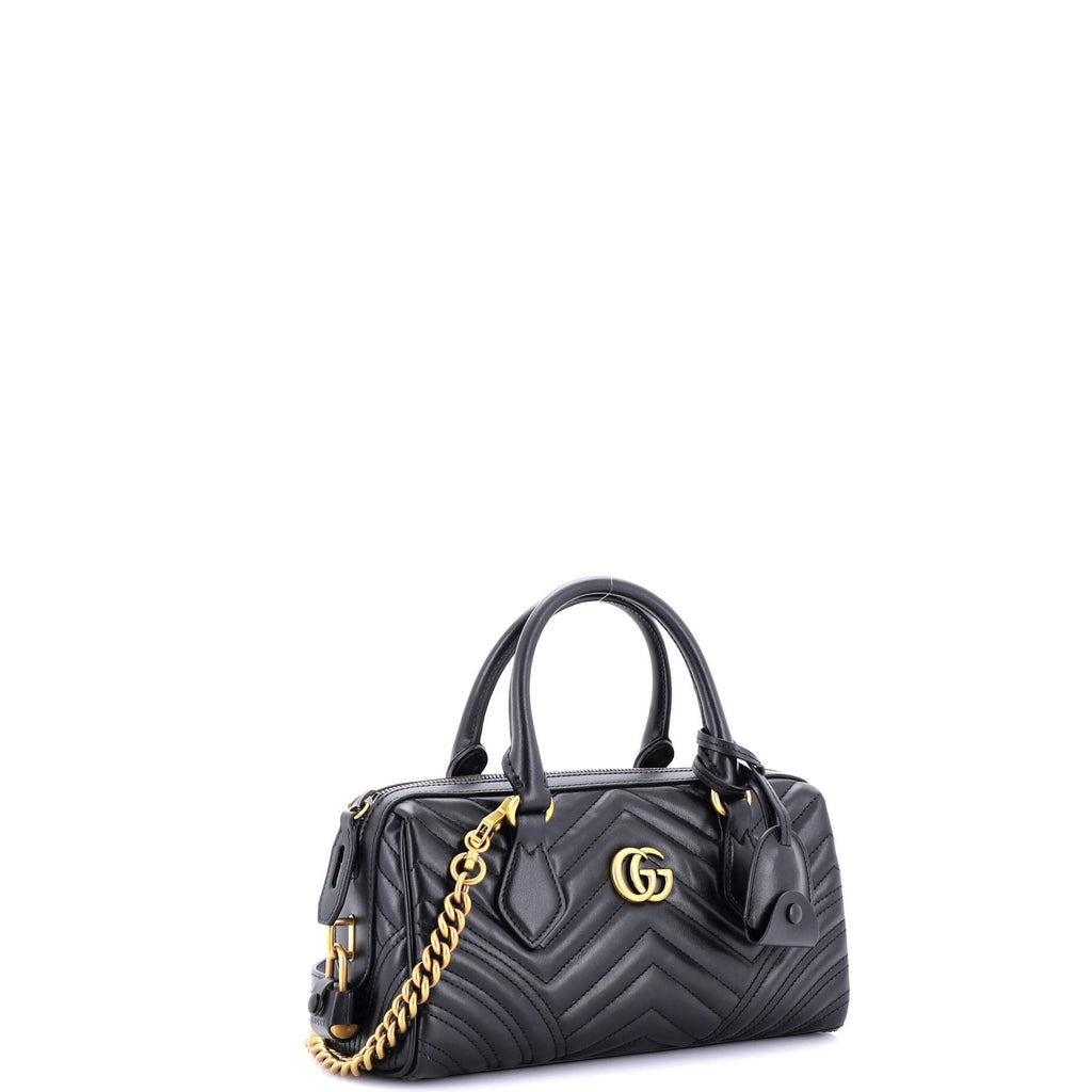 GG Marmont Top Handle Boston Bag Matelasse Leather Small