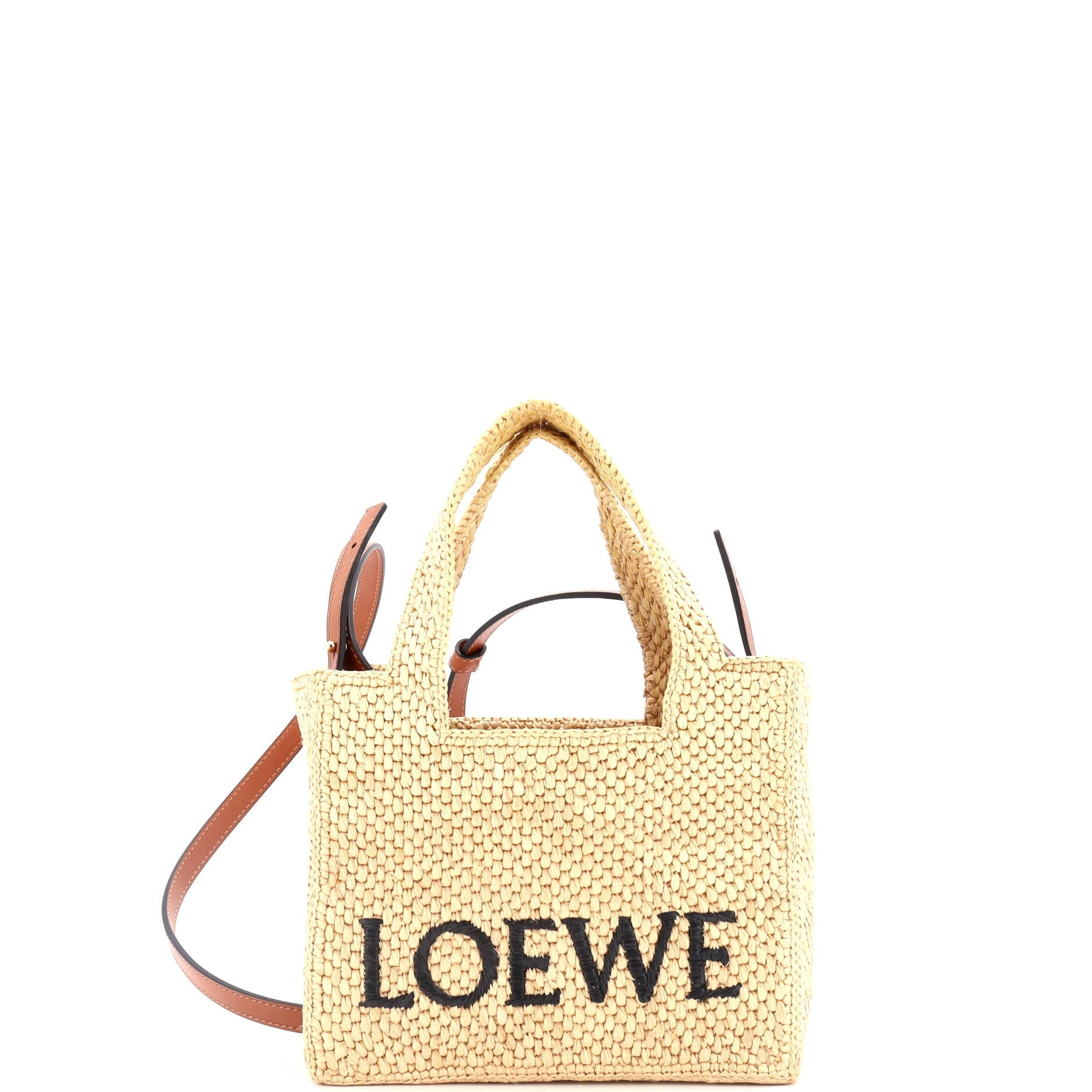 Paula's Ibiza Logo Convertible Tote Raffia Mini