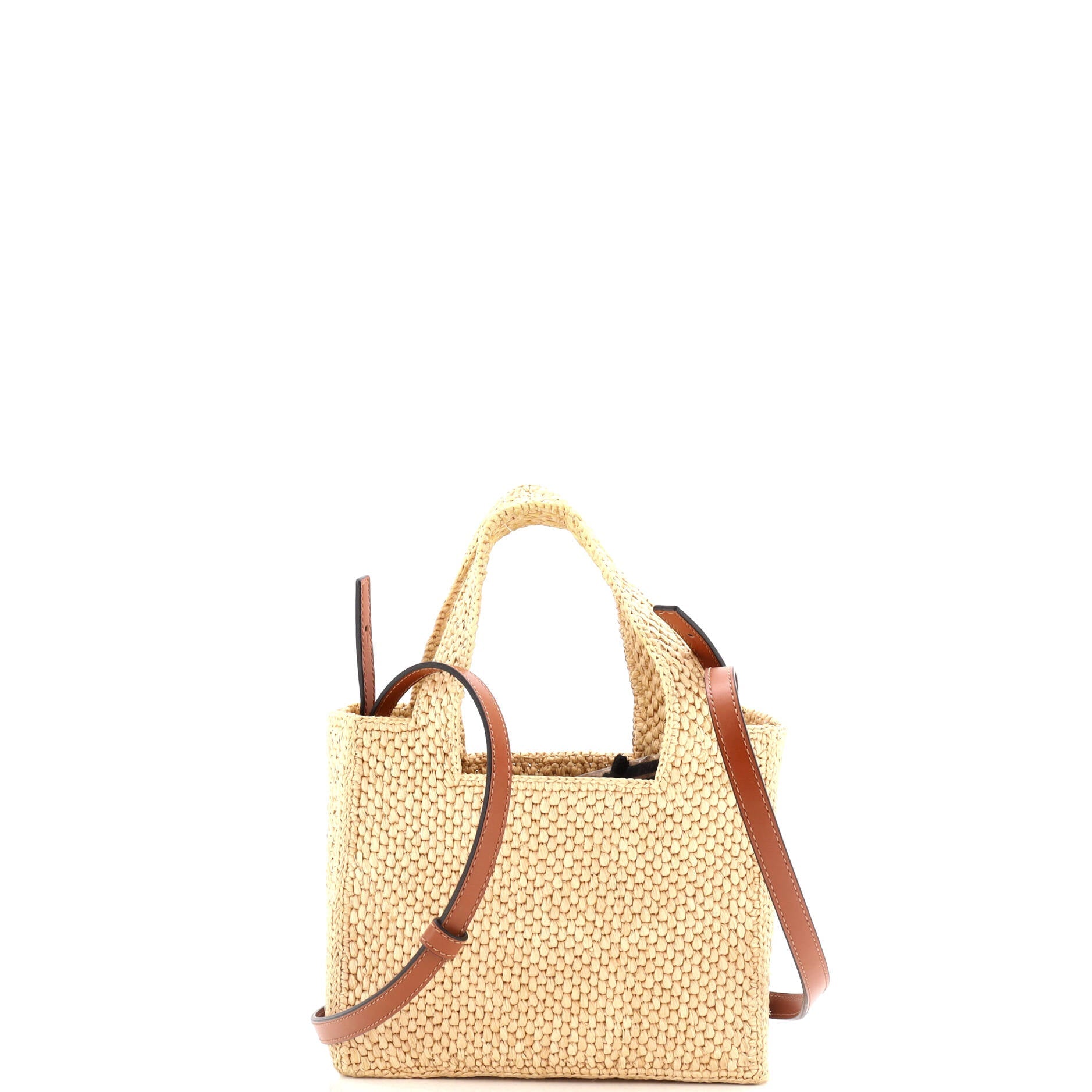 Paula's Ibiza Logo Convertible Tote Raffia Mini
