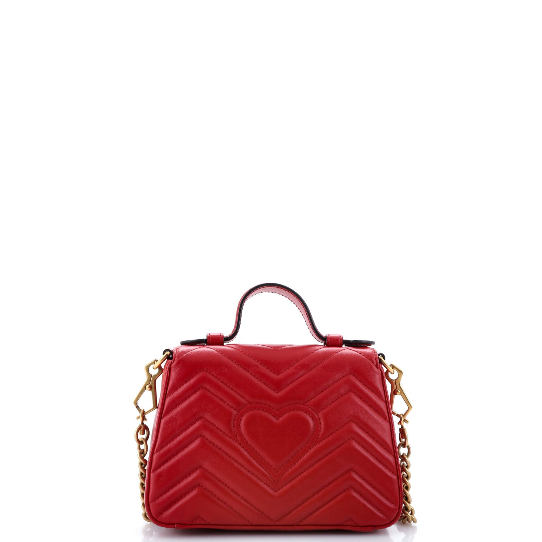 GG Marmont Top Handle Flap Bag Matelasse Leather Mini