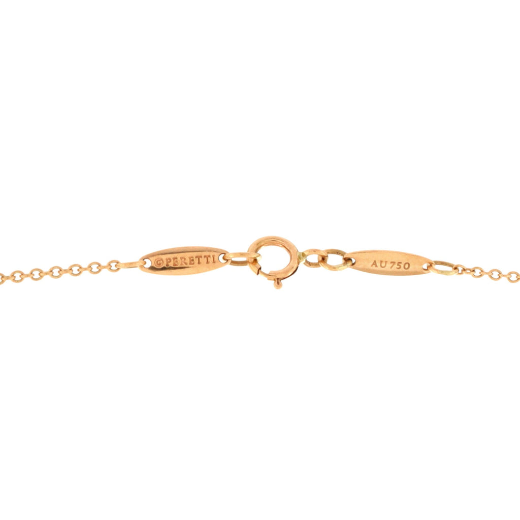 Elsa Peretti Open Heart 5 Diamonds Pendant Necklace 18K Rose Gold with Diamonds