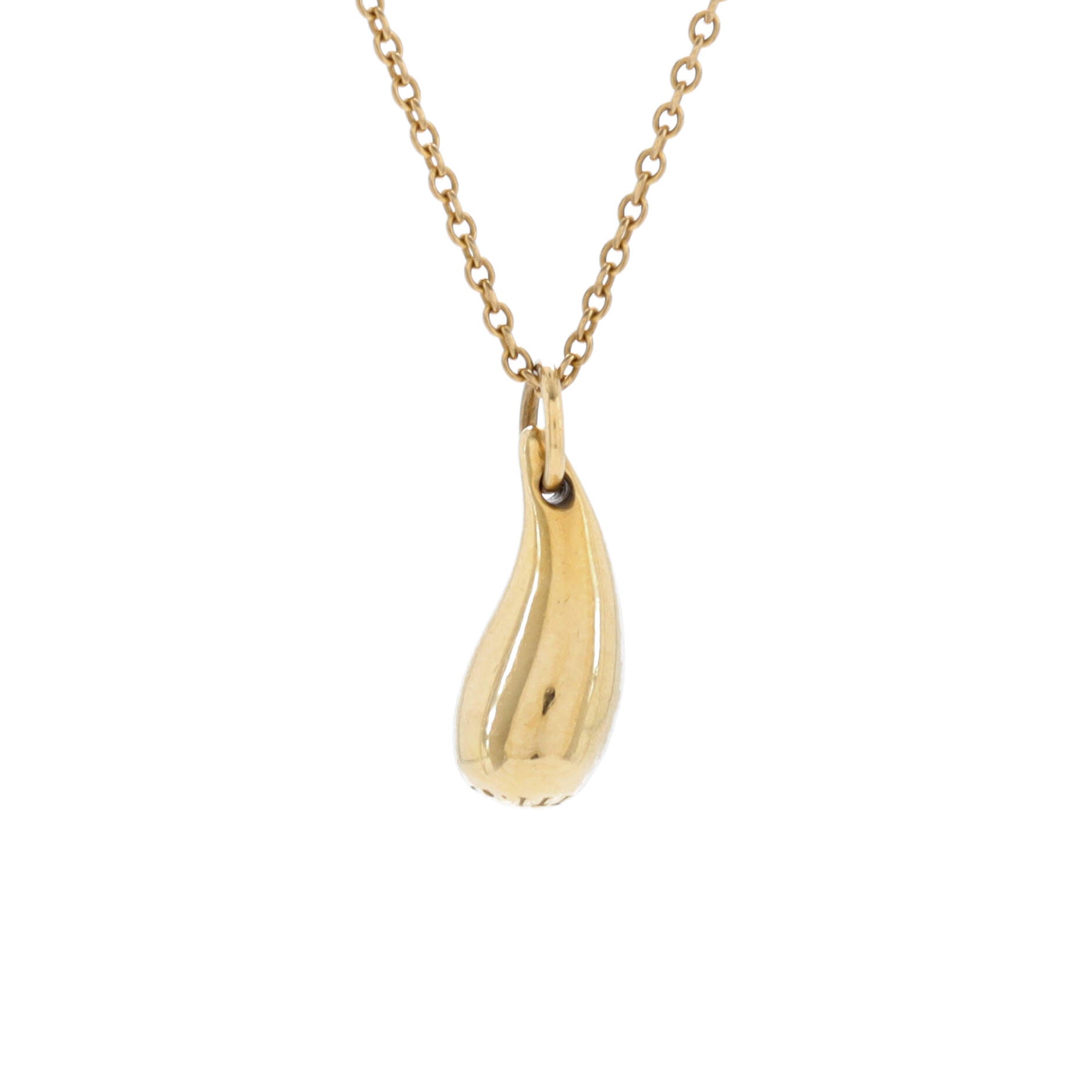 Elsa Peretti Teardrop Pendant Necklace 18K Yellow Gold 12mm