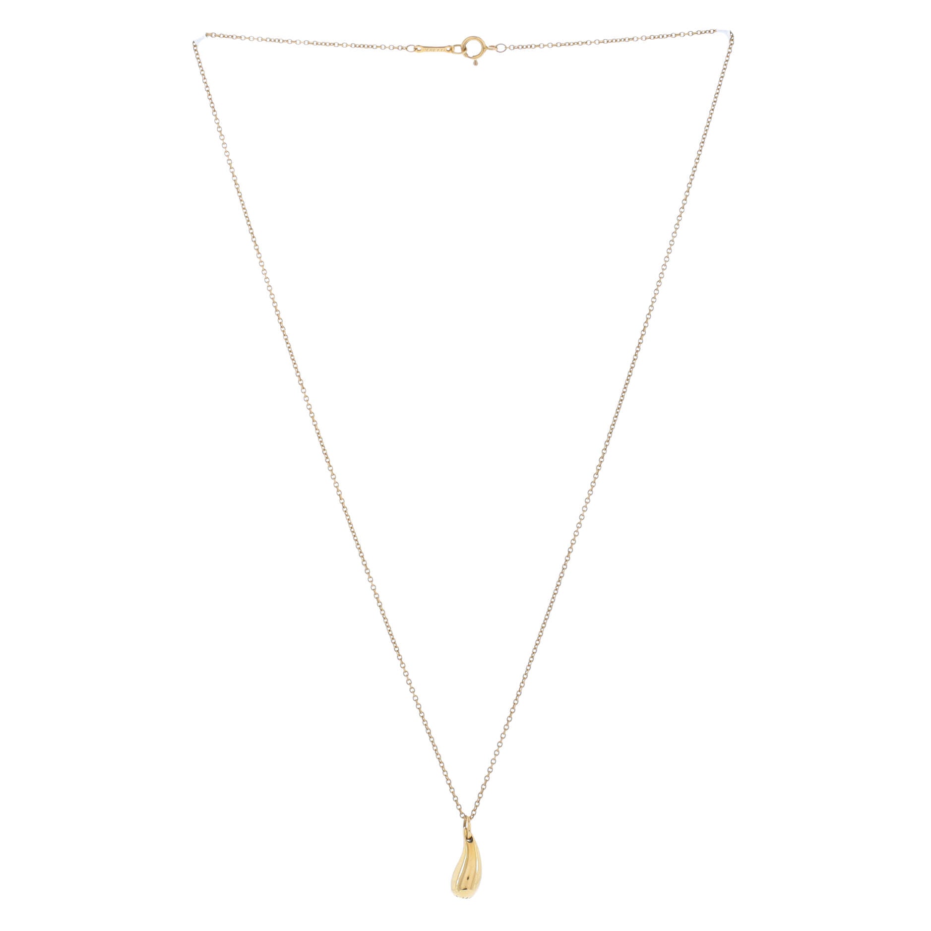 Elsa Peretti Teardrop Pendant Necklace 18K Yellow Gold 12mm