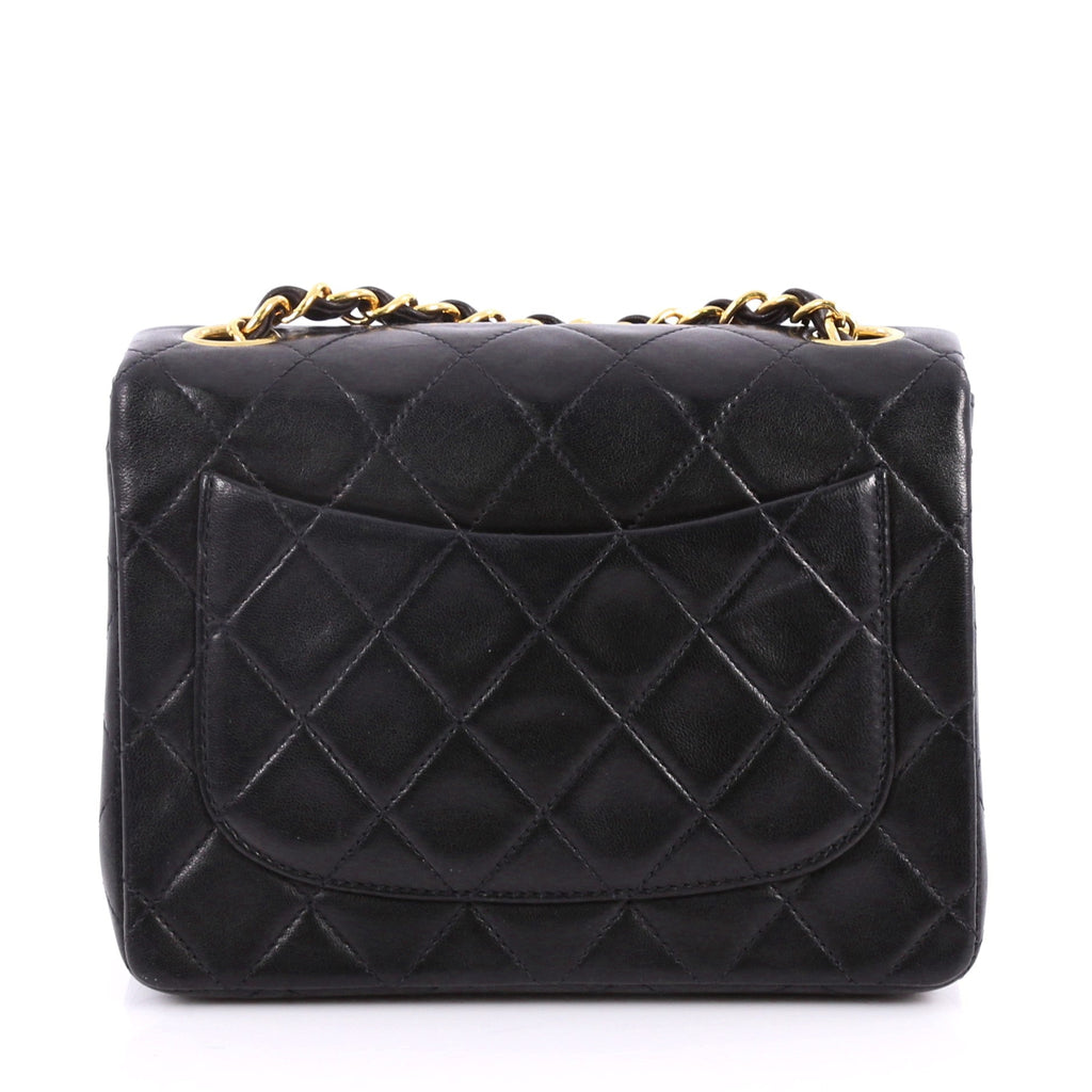 Vintage Square Classic Single Flap Bag Quilted Lambskin Mini