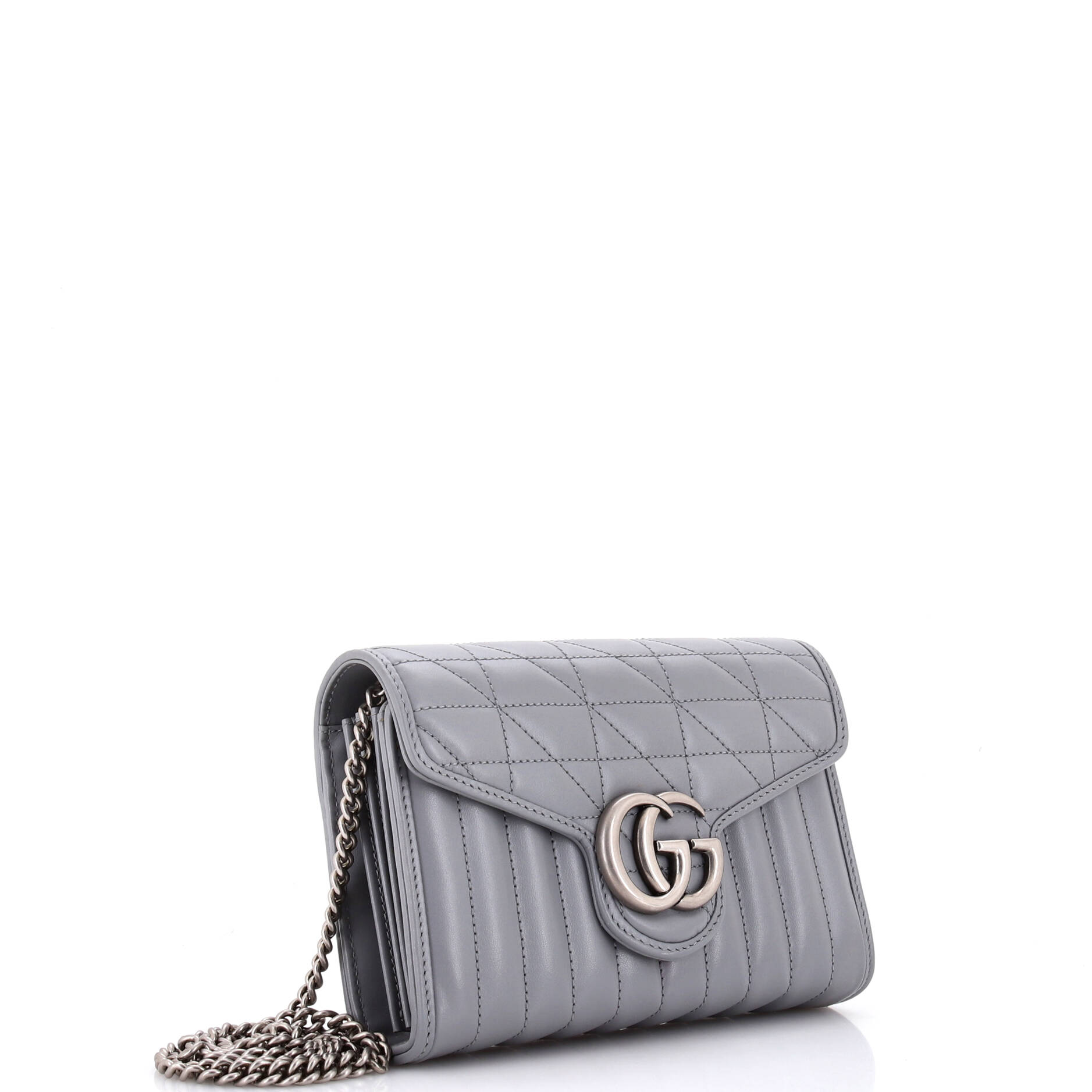 GG Marmont Chain Wallet Mixed Matelasse Leather Mini