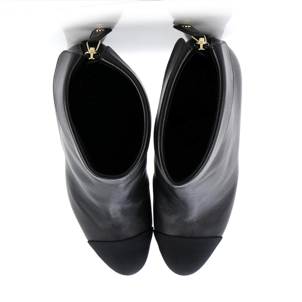 Women's Logo Cap Toe Fold Over Boots Leather with Grosgrain