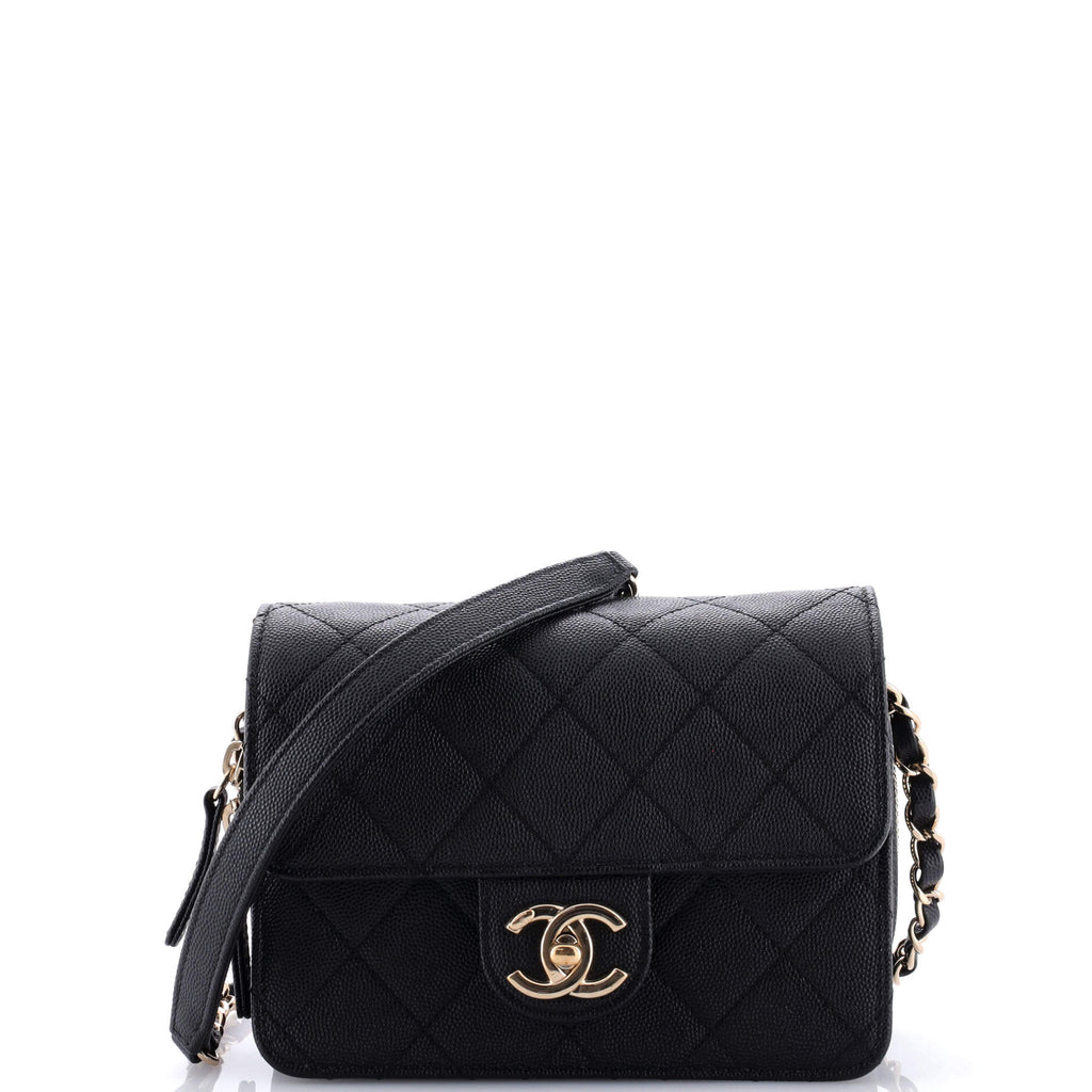Like a Wallet Flap Bag Quilted Caviar Mini