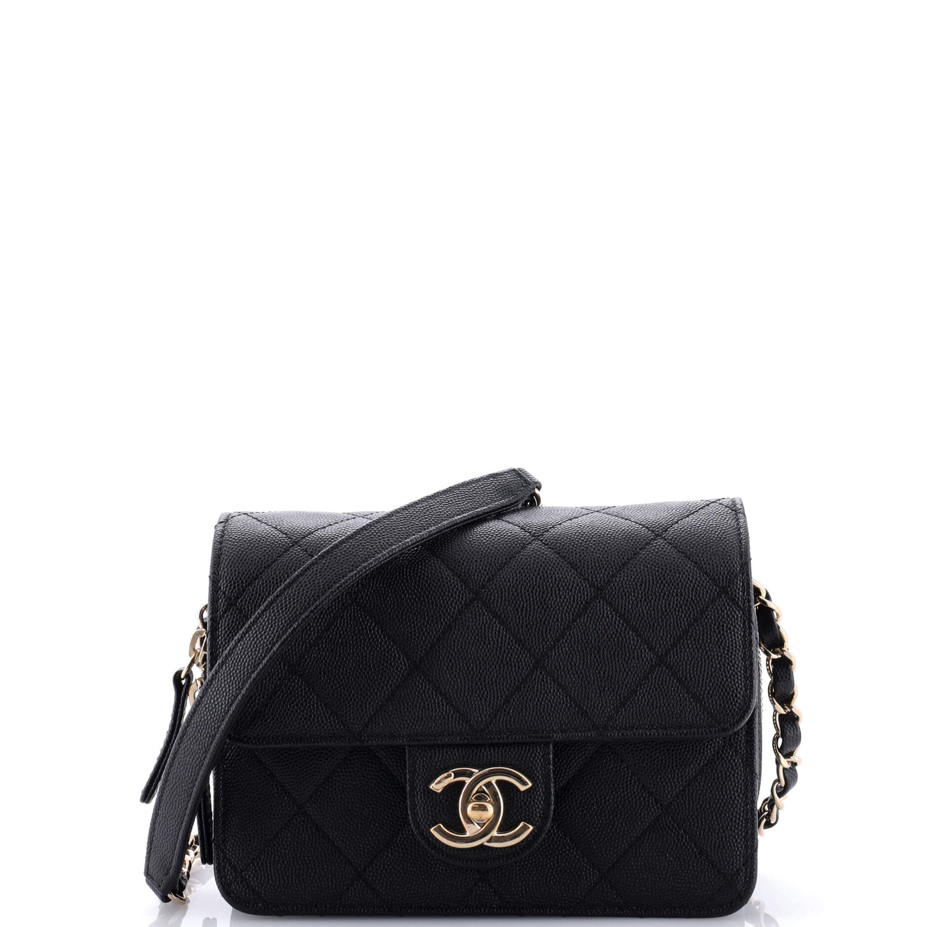 Like a Wallet Flap Bag Quilted Caviar Mini