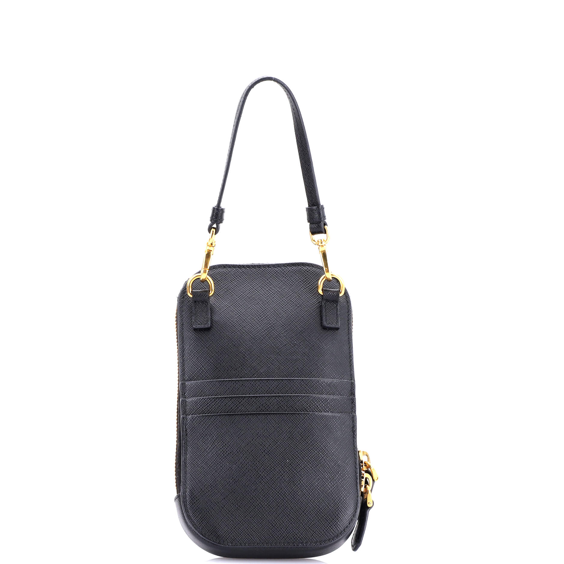 Zip Phone Holder Crossbody Bag Saffiano Leather