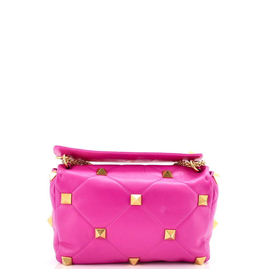 Roman Stud Flap Bag Quilted Leather Large