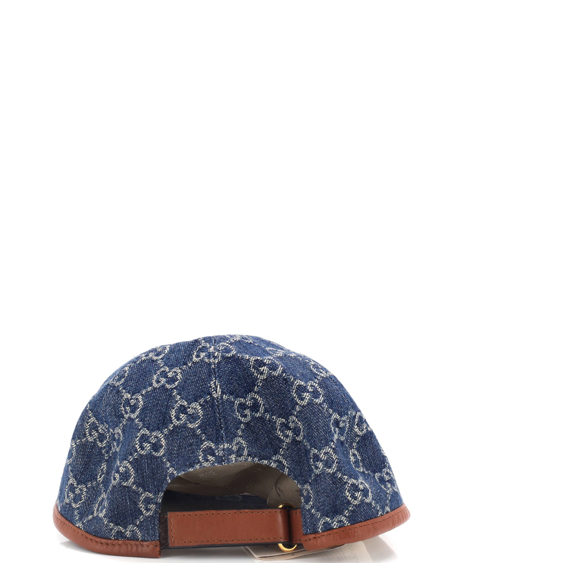 Baseball Cap GG Denim with Leather