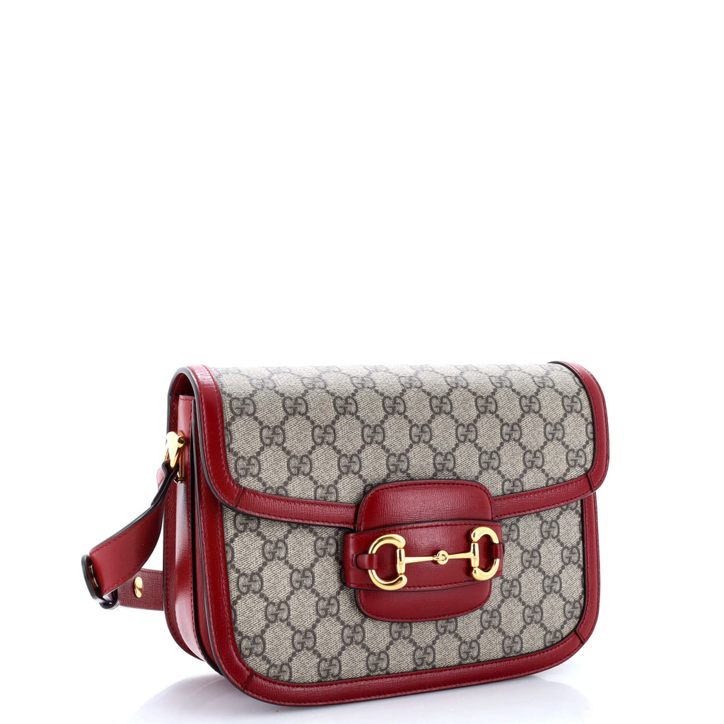 Horsebit 1955 Shoulder Bag GG Coated Canvas with Leather Small