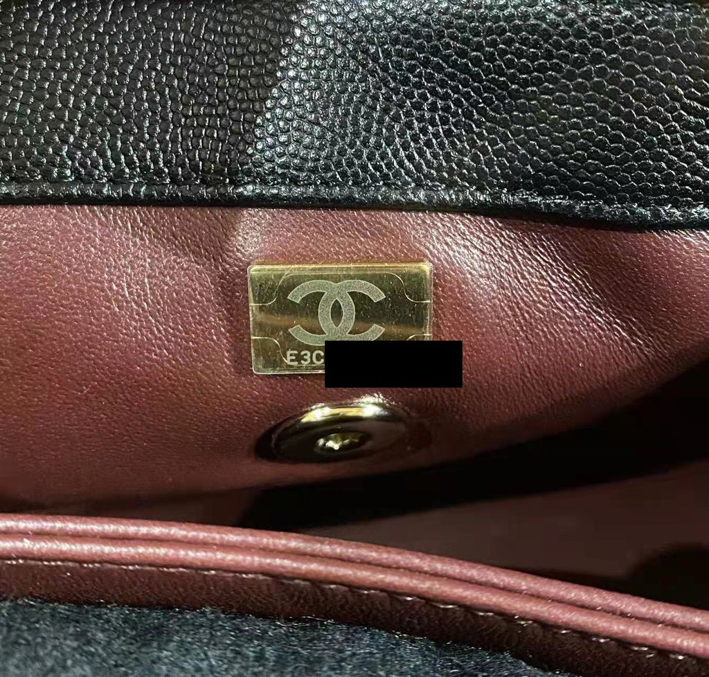 Chanel Small Coco Handle 24cm Caviar Black  ( Microchip)