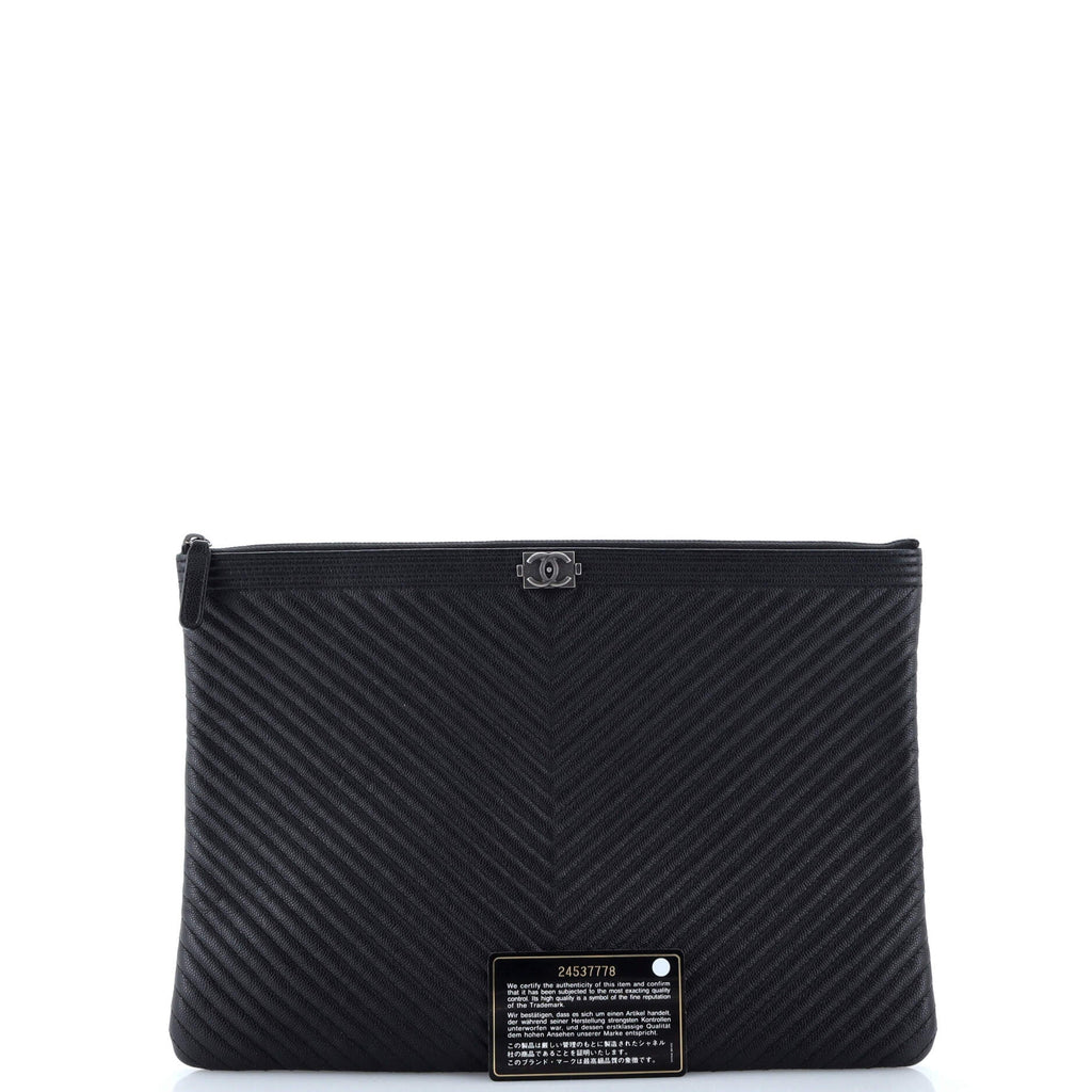 Boy O Case Clutch Chevron Lambskin Large
