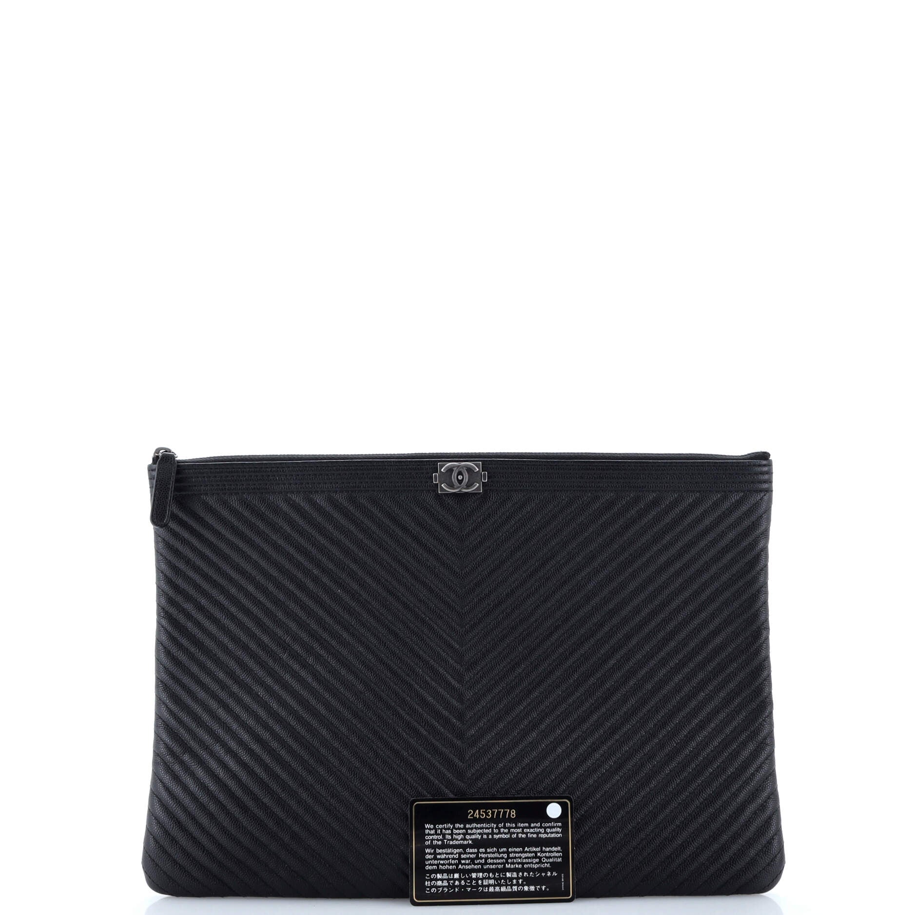 Boy O Case Clutch Chevron Lambskin Large