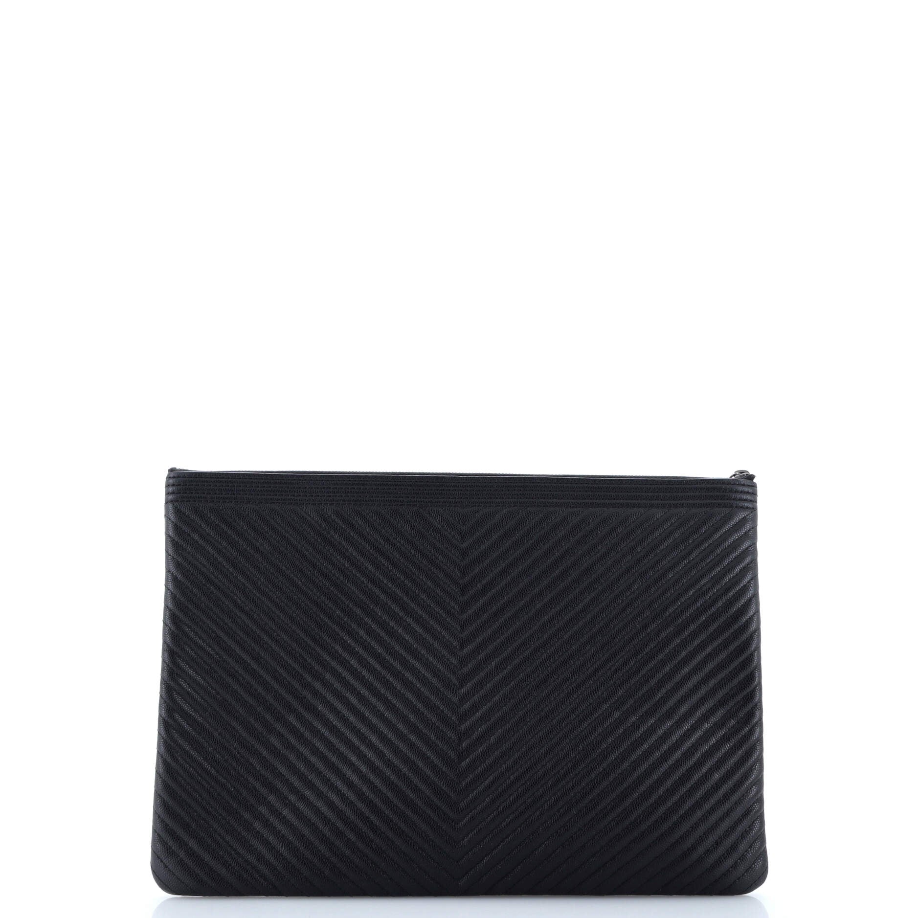 Boy O Case Clutch Chevron Lambskin Large