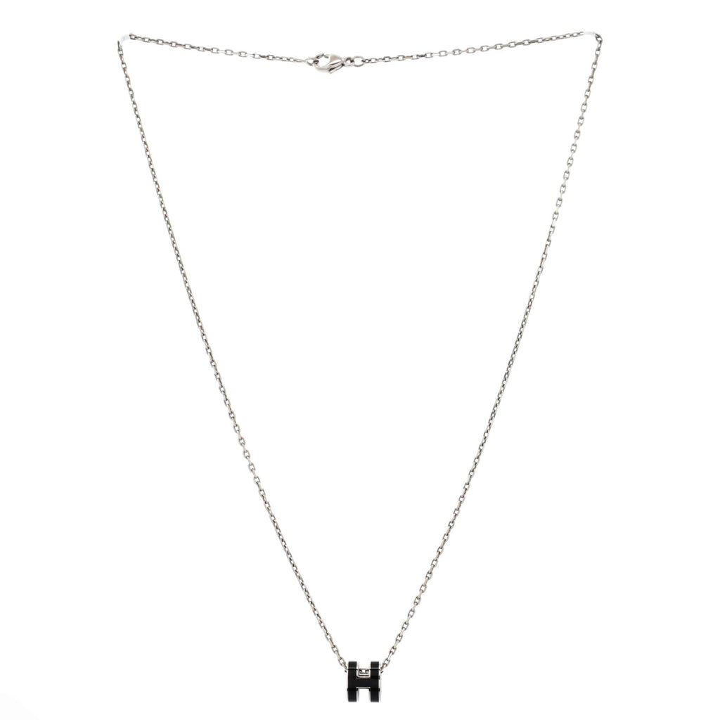 Pop H Pendant Chain Necklace Metal and Enamel Mini