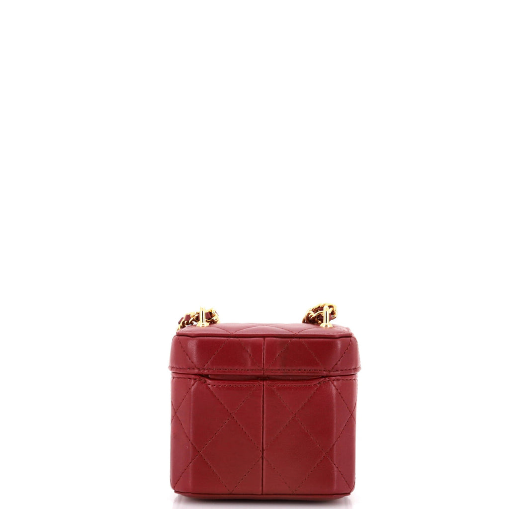 CC Turnlock Box Vanity Case with Chain Quilted Lambskin Mini