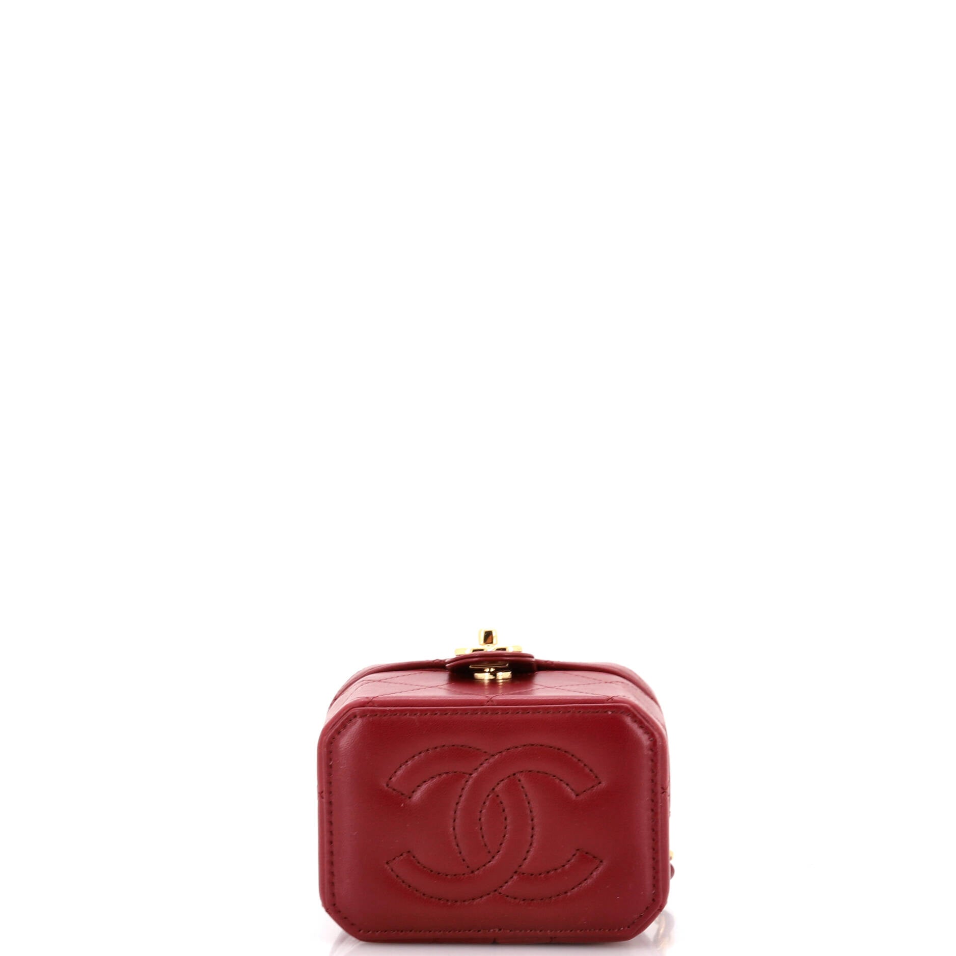 CC Turnlock Box Vanity Case with Chain Quilted Lambskin Mini