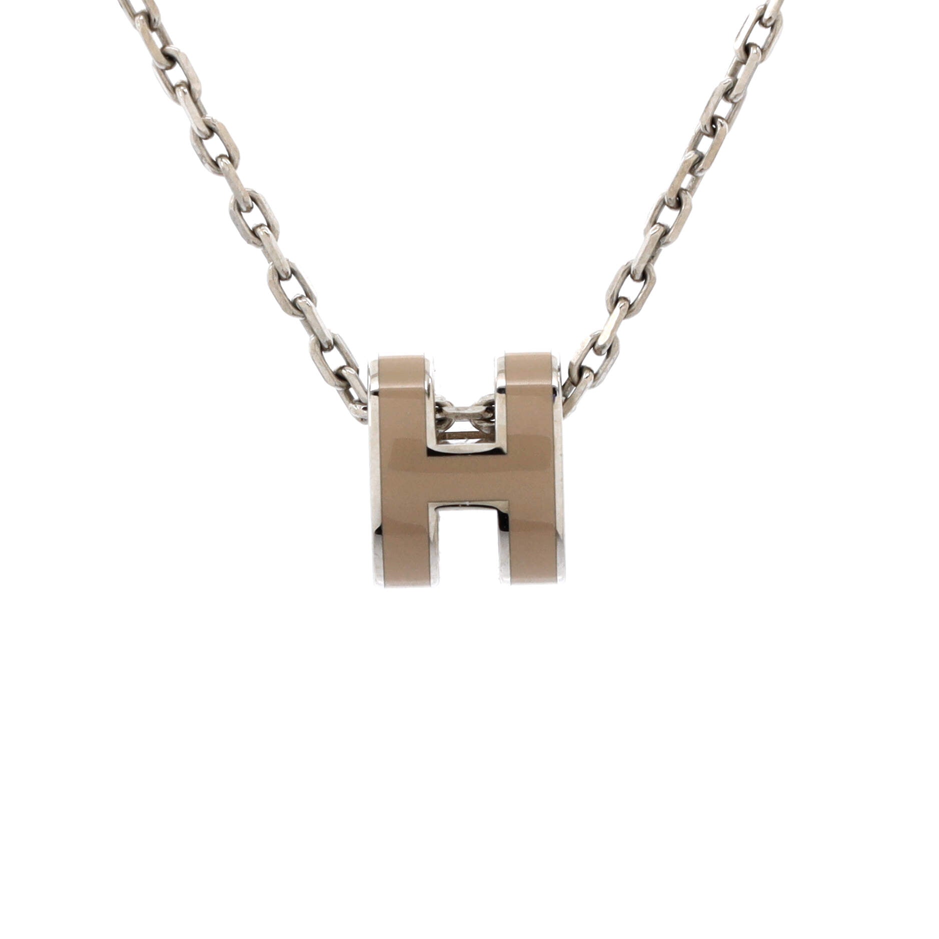 Pop H Pendant Chain Necklace Metal and Enamel Mini