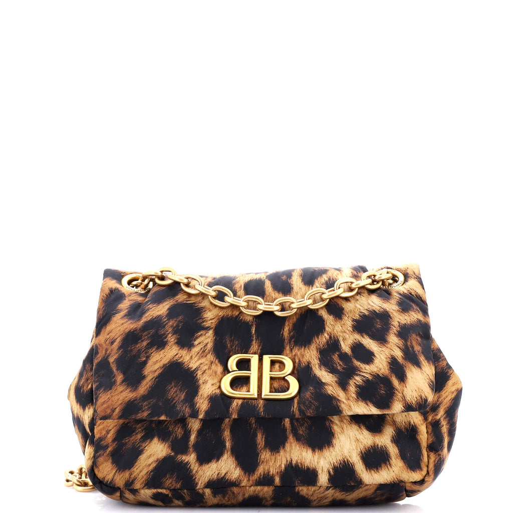 Monaco Chain Flap Shoulder Bag Printed Nylon Mini