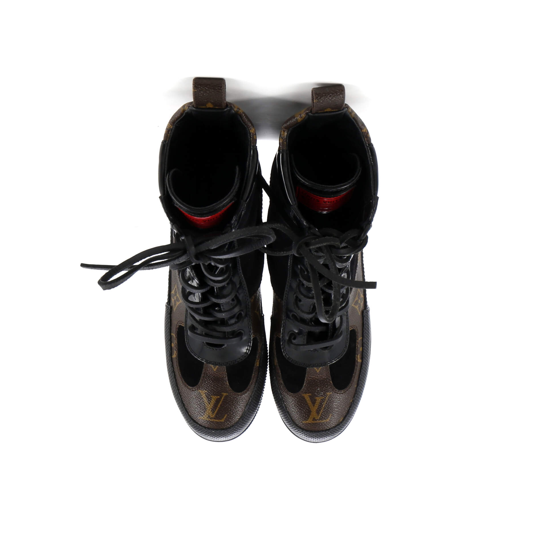 Women's Laureate Platform Desert Boots Limited Edition World Tour Suede with Monogram Canvas and Leather
