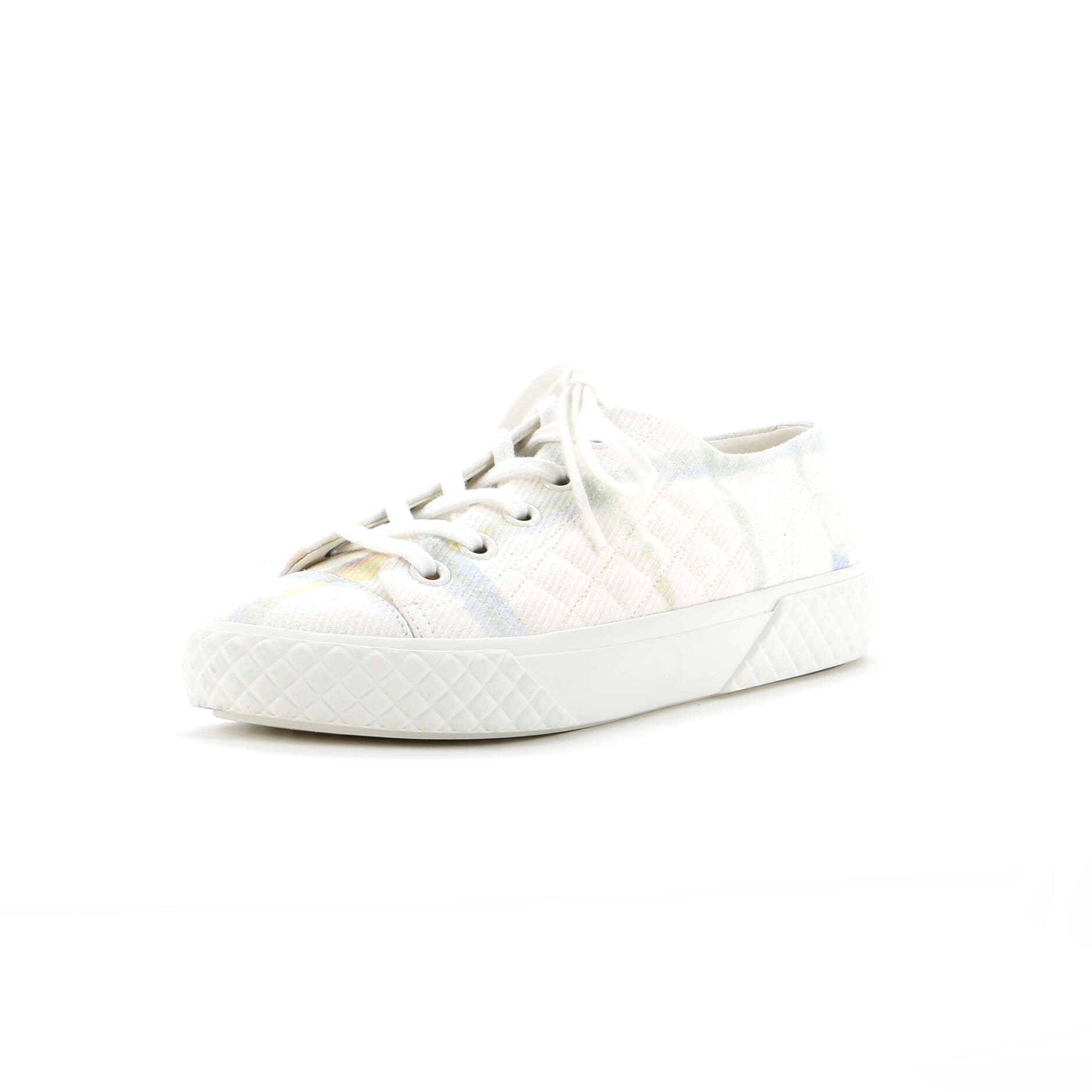 Women's CC Lace Up Sneakers Printed Quilted Canvas