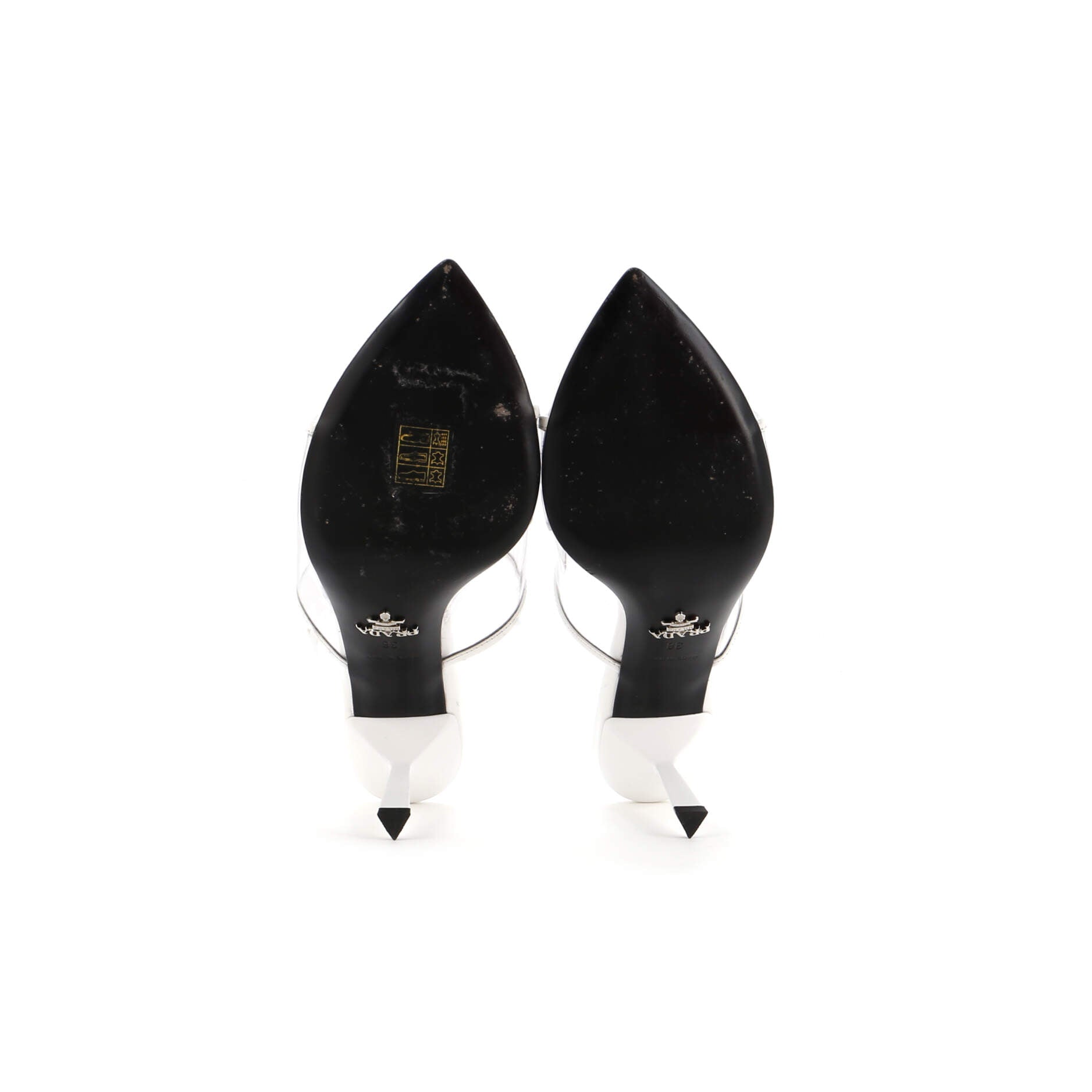 Women's Logo Heeled Sandals PVC with Leather