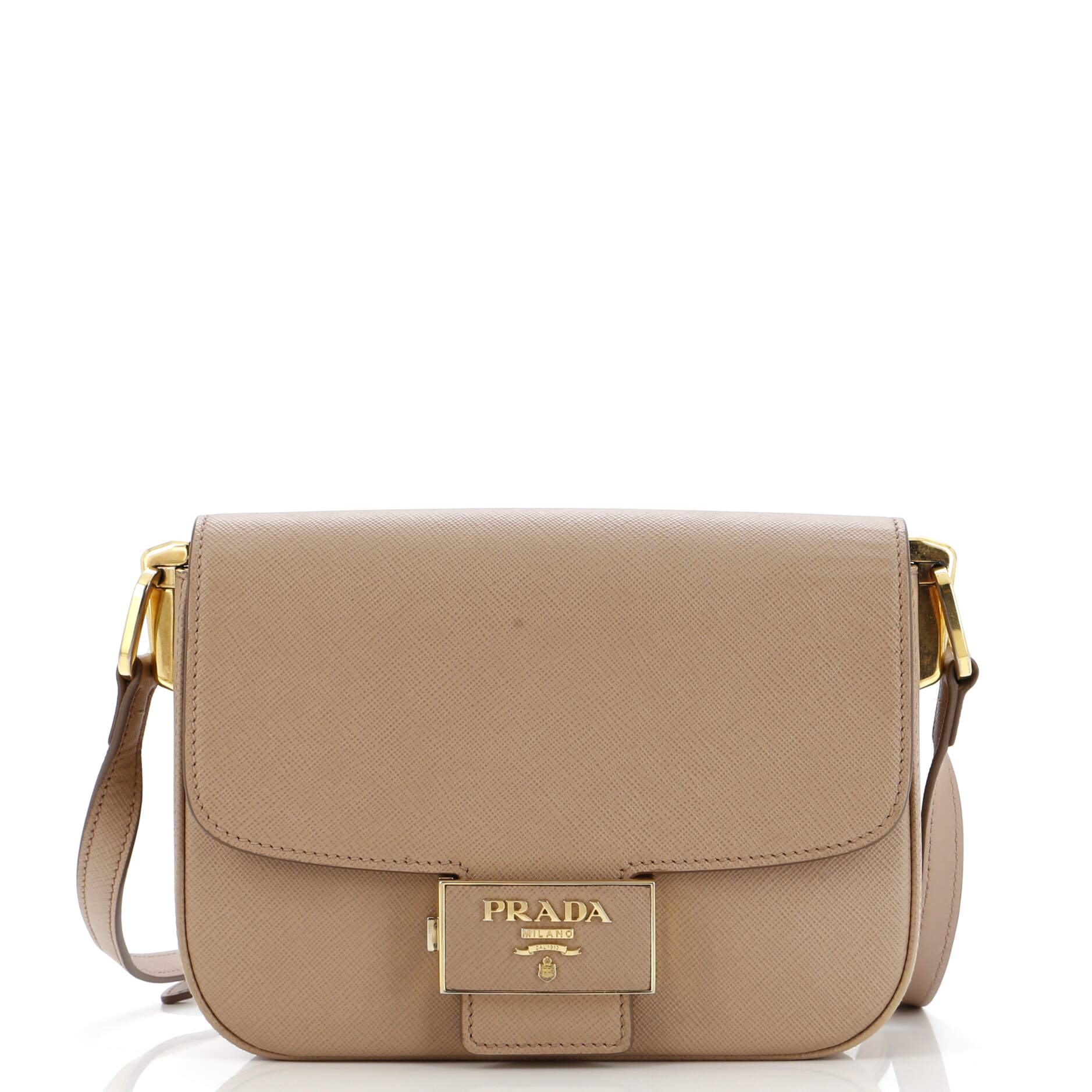 Embleme Flap Bag Saffiano Leather Small