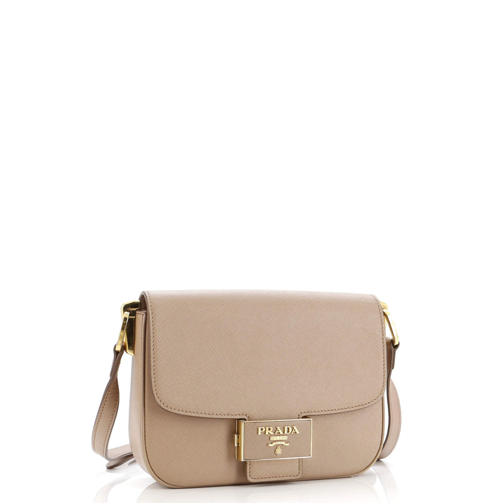 Embleme Flap Bag Saffiano Leather Small