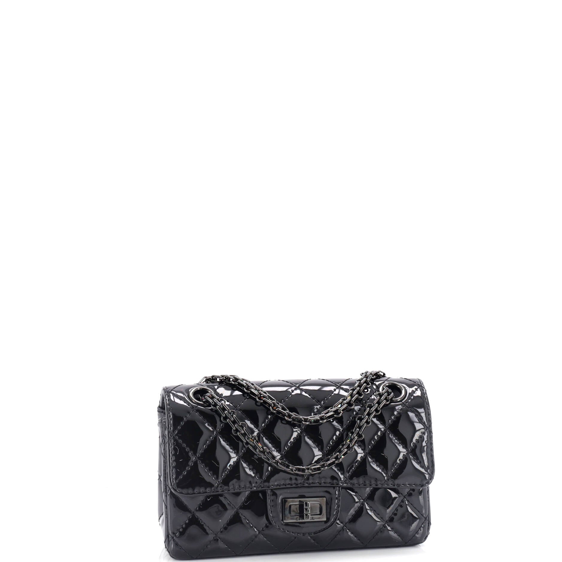 So Black Reissue 2.55 Flap Bag Quilted Patent Mini