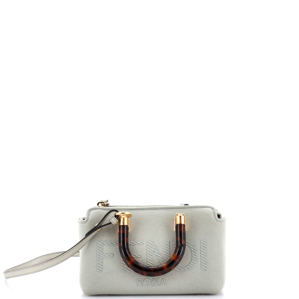 Logo By The Way Top Handle Bag Embroidered Canvas Mini