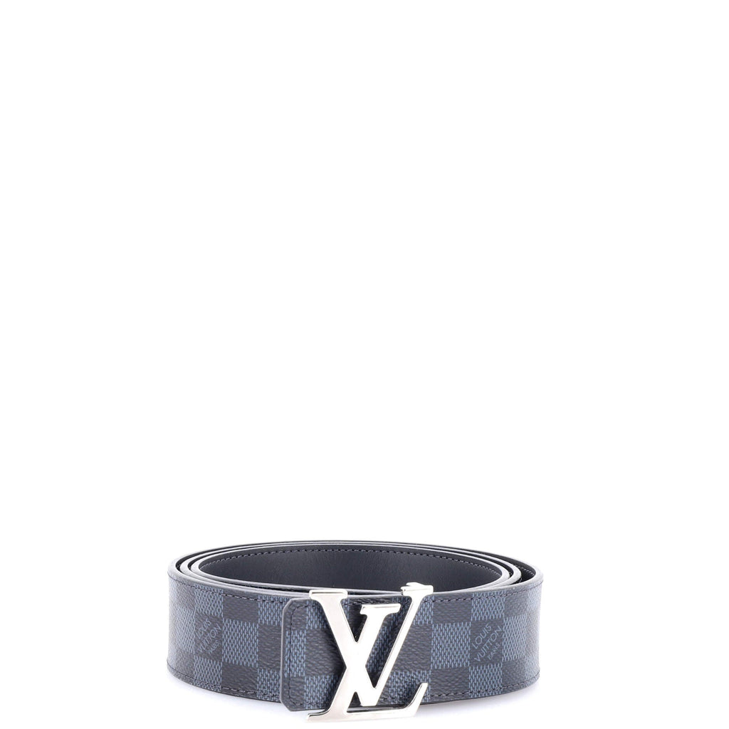 LV Initiales Reversible Belt Damier Cobalt and Leather Wide 110