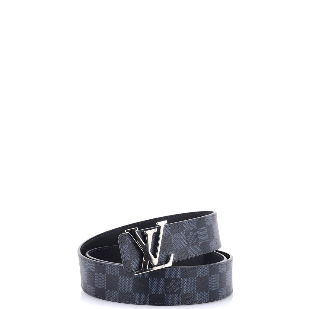 LV Initiales Reversible Belt Damier Cobalt and Leather Wide 110