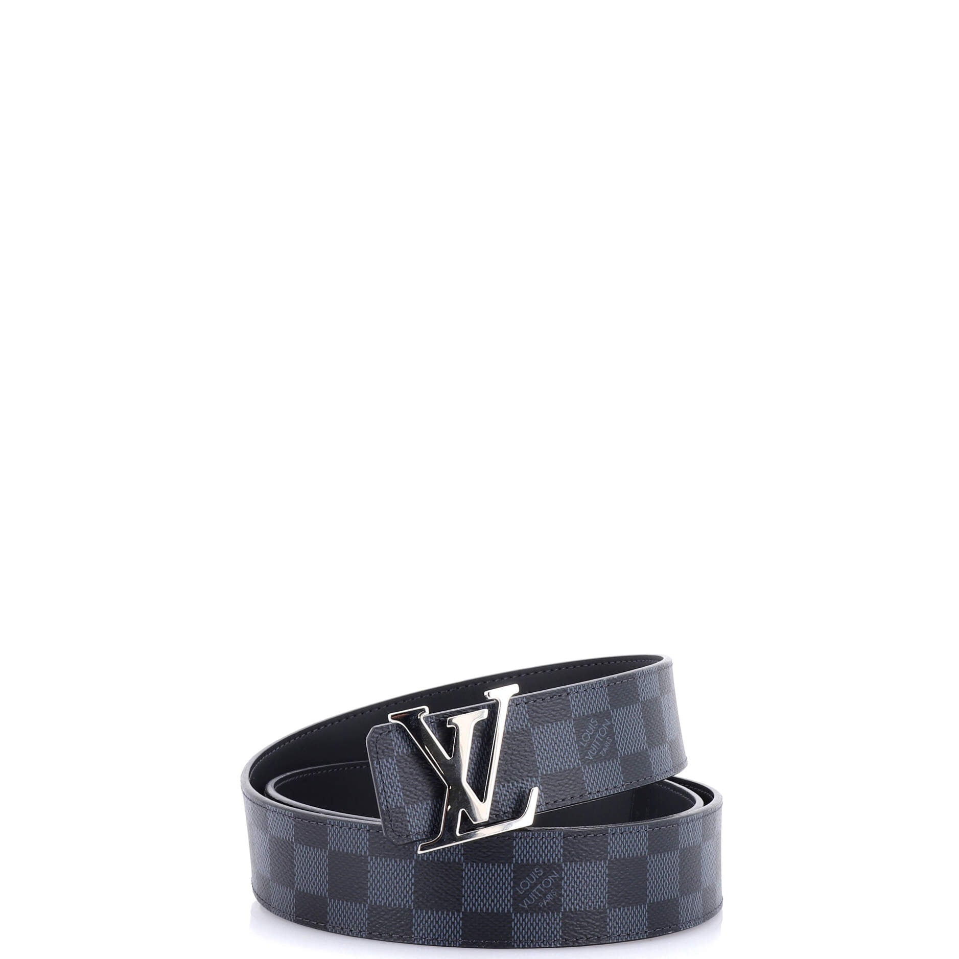 LV Initiales Reversible Belt Damier Cobalt and Leather Wide 110