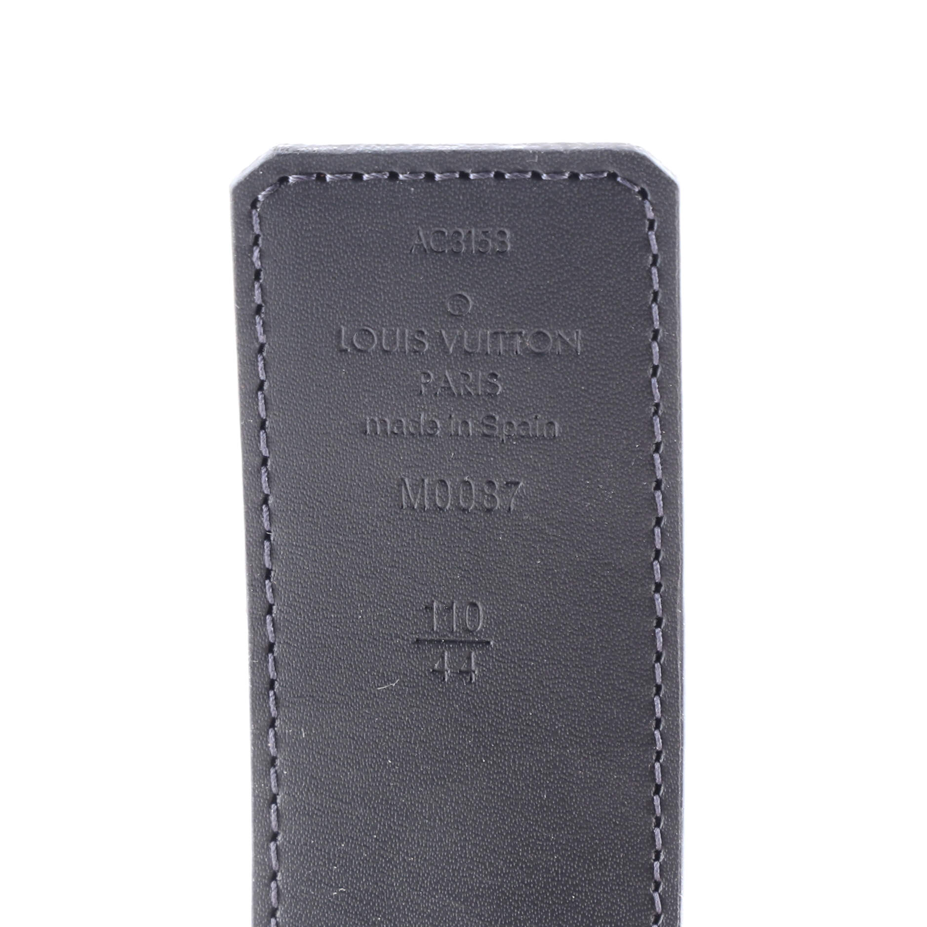 LV Initiales Reversible Belt Damier Cobalt and Leather Wide 110