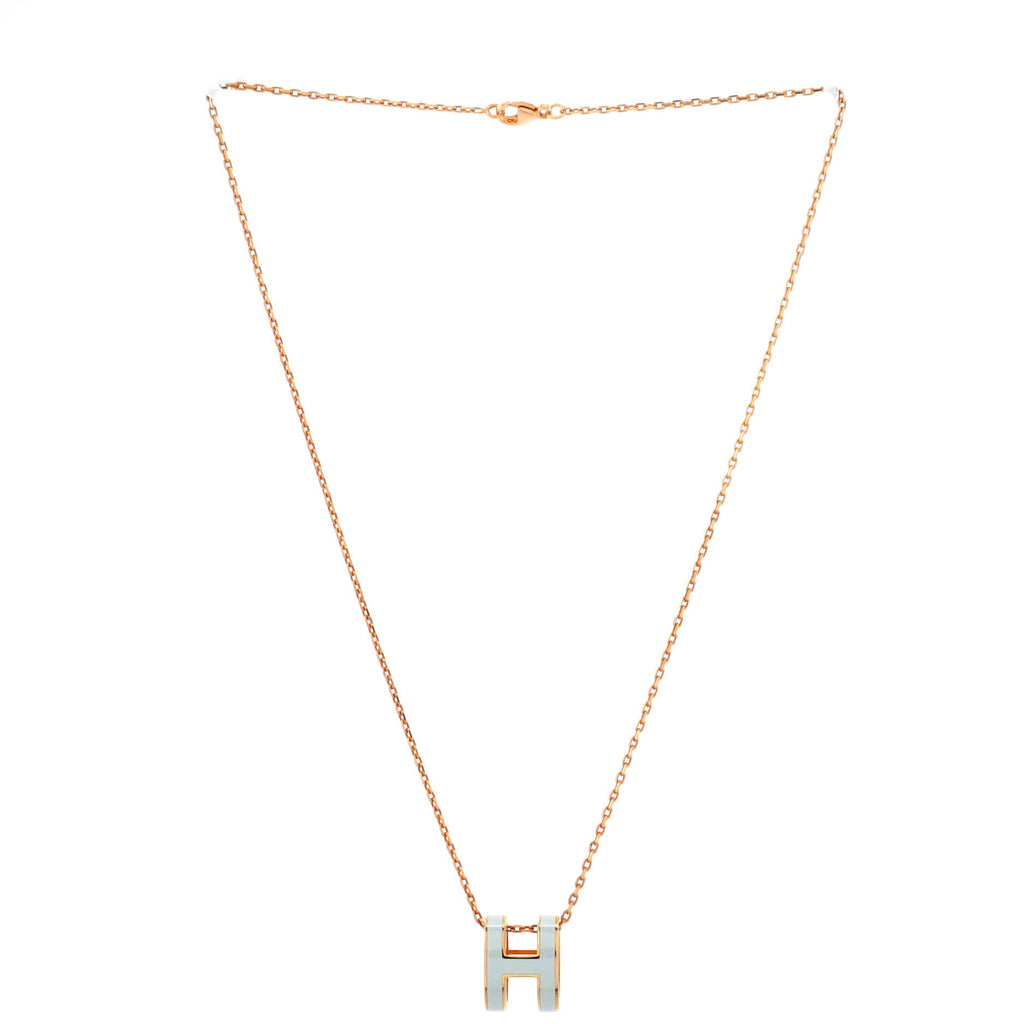 Pop H Pendant Chain Necklace Metal and Enamel
