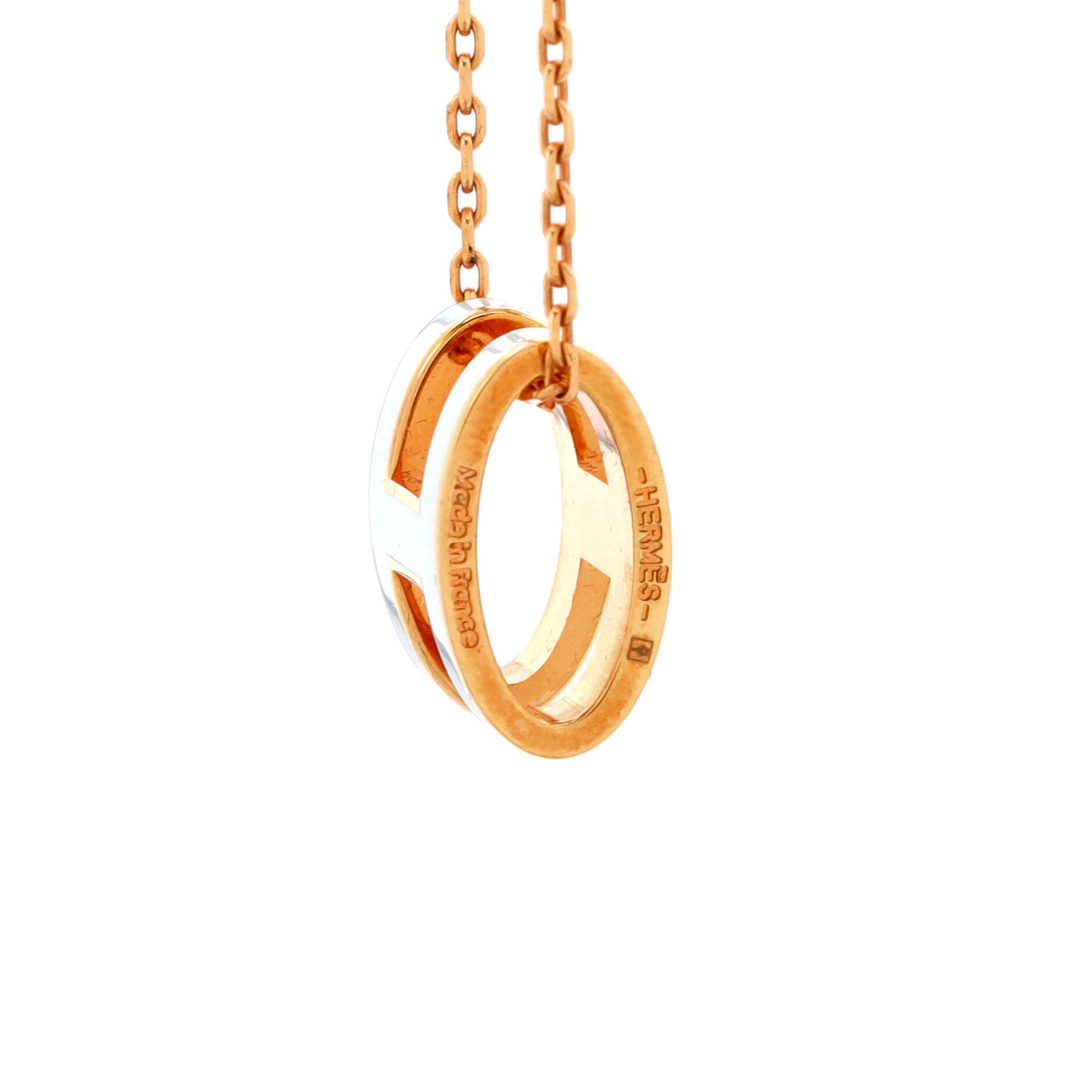 Pop H Pendant Chain Necklace Metal and Enamel