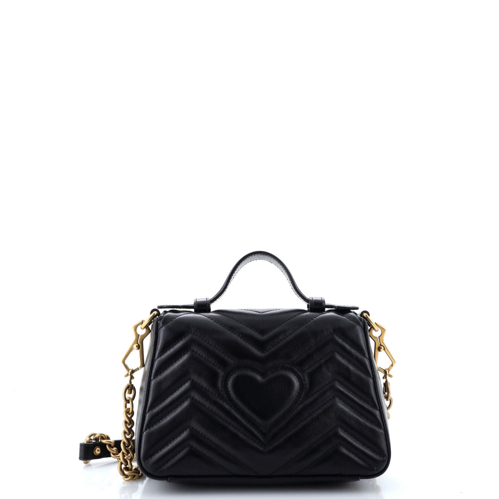 GG Marmont Top Handle Flap Bag Matelasse Leather Mini