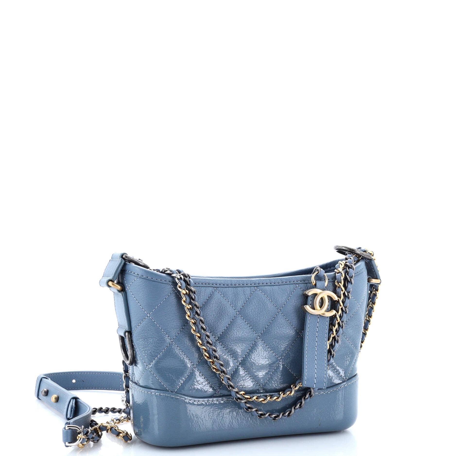 Gabrielle Hobo Quilted Goatskin and Patent Small