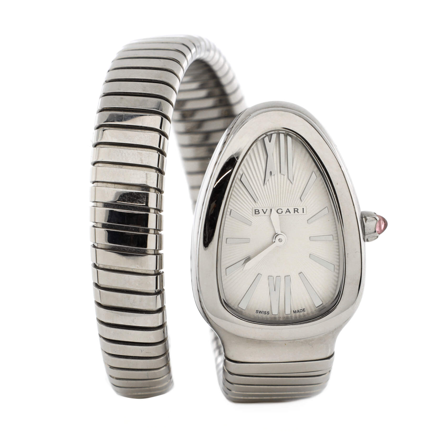 Serpenti Tubogas Single Spiral Quartz Watch Stainless Steel 23