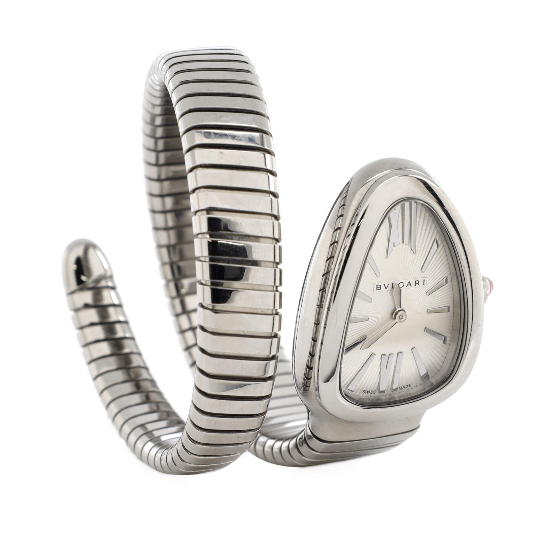 Serpenti Tubogas Single Spiral Quartz Watch Stainless Steel 23