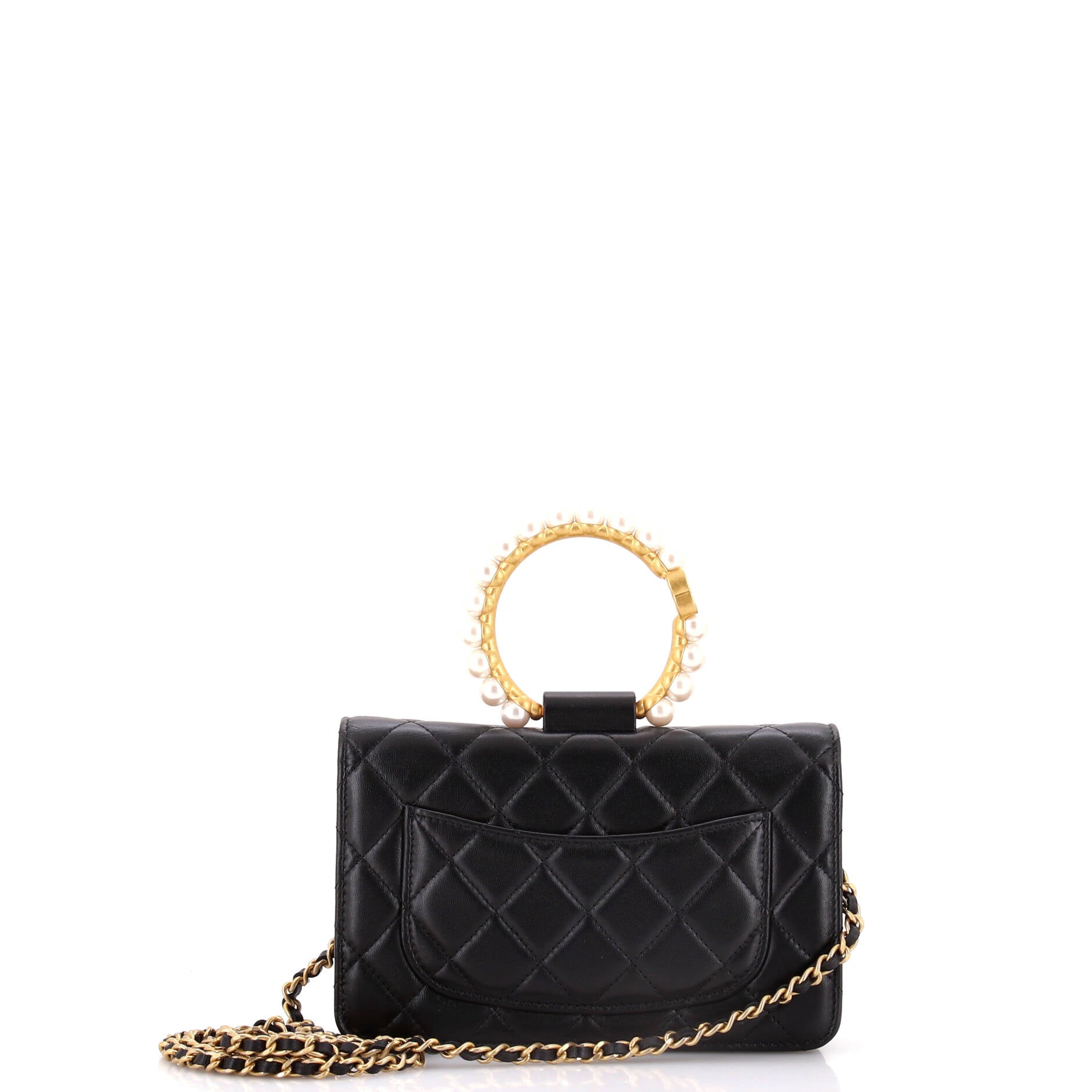 Pearl Crown Wallet on Chain Quilted Lambskin