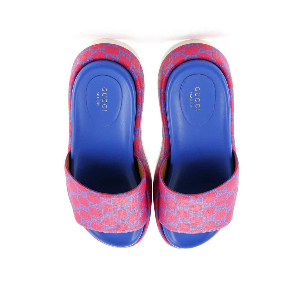 Women's Angelina Platform Slide Sandals GG Coated Canvas